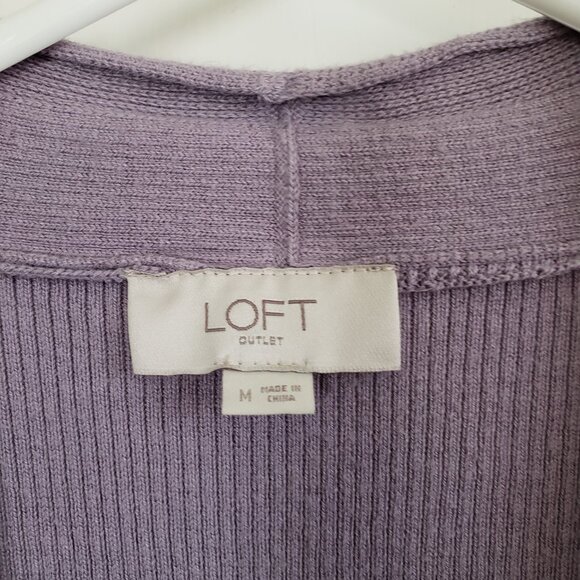 EUC women's Loft light purple cardigan sweater Medium - Picture 6 of 7